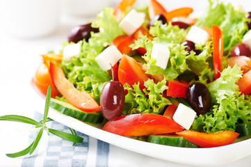 Mediterranean-style salad with kalamata olives and feta cheese