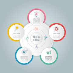 infographic design business concept with 5 options.