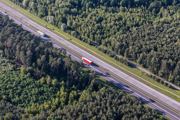 aerial view of highway