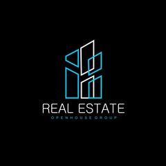 Logo template real estate, apartment, condo, house, rental, business. brand, branding, logotype, company, corporate, identity. Clean, modern and elegant style design.