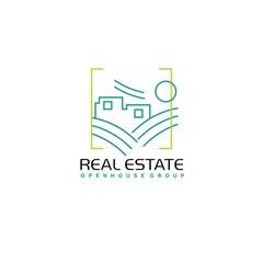Logo template real estate, apartment, condo, house, rental, business. brand, branding, logotype, company, corporate, identity. Clean, modern and elegant style design.