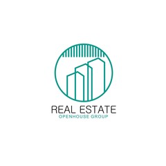 Logo template real estate, apartment, condo, house, rental, business. brand, branding, logotype, company, corporate, identity. Clean, modern and elegant style design.