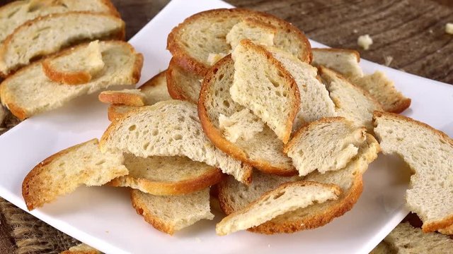 Rotating Bread Chips (not loopable; 4K UHD footage)