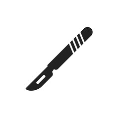 Medical scalpel vector icon. Hospital surgery knife sign illustration.