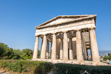 Fototapeta na wymiar Ruins of the Temple of Hephaestus near the ancient Agora (Forum) of Athens