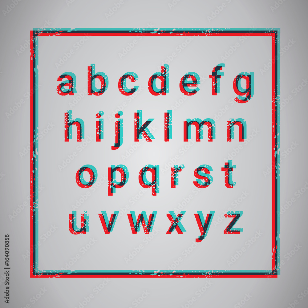 Poster grunge alphabet letters collection text font set