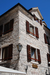 Fototapeta na wymiar Hotel in Kotor (Montenegro): typical house in the old town