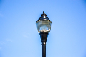Fototapeta na wymiar Old street light in Montreal public park, Canada