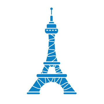 Eiffel tower vector icon isolated.