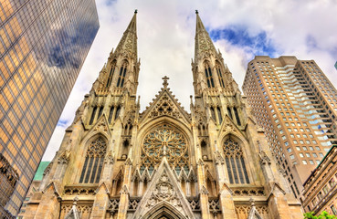 Fototapeta na wymiar The Cathedral of St. Patrick in Manhattan, New York City