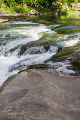 background landscape with waterfall in Yaremche vilage in Ukraine