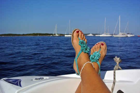 Relaxing on the boat