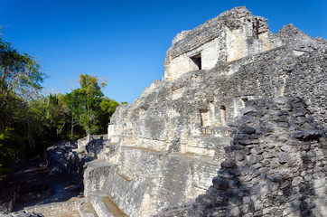 Fototapeta na wymiar Beatiful Temple in Becan Mayan Ruins