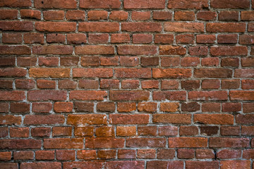 Background of red brick wall pattern texture
