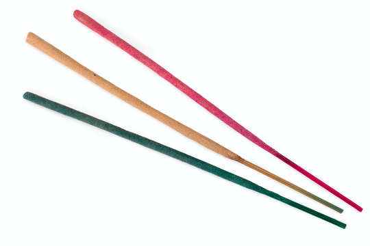 Incense sticks isolated on a white background.