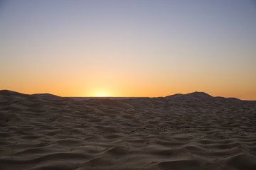 Fototapeta na wymiar Sunrise over the Sahara desert, Morocco