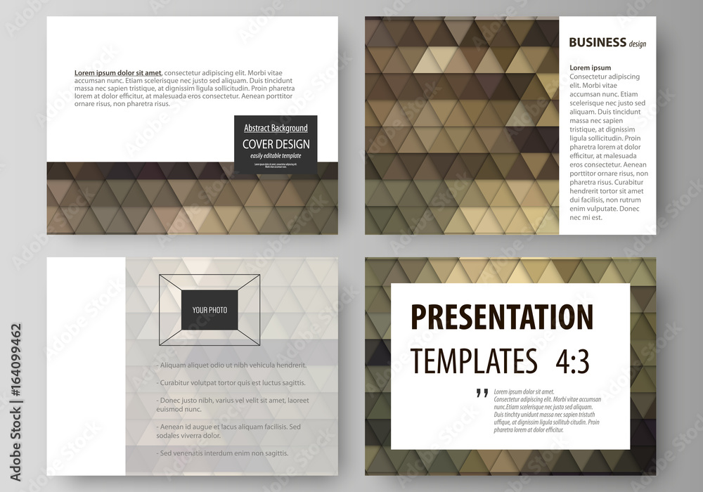 Poster set of business templates for presentation slides. easy editable vector layouts in flat design. abst