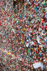 The Market Theater Gum Wall is a brick wall covered in used chewing gum, in an alleyway in downtown Seattle.
