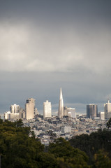 Fototapeta na wymiar Downtown San Francisco with cloudy sky