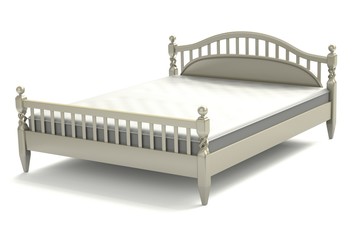 3d illustration of a modern wooden bed