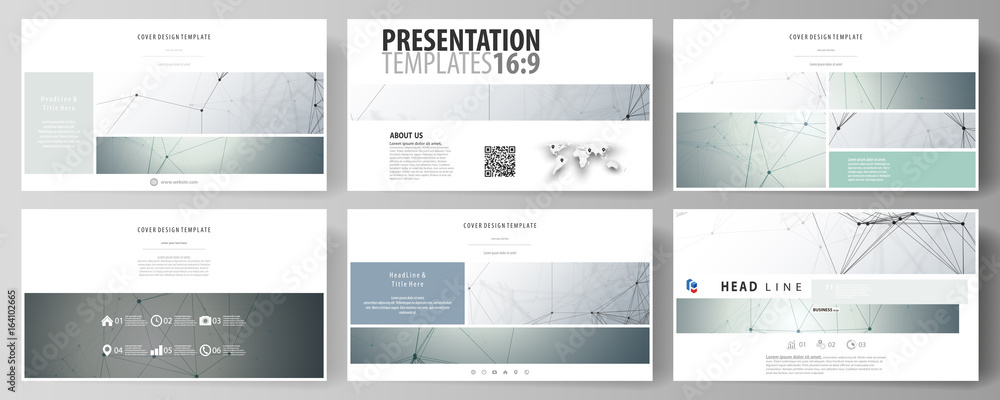 Poster business templates in hd format for presentation slides. abstract vector layouts in flat design. gen