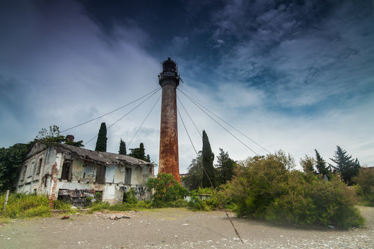 Vintage metal lighthouse, Sukhumi, Abkhazia