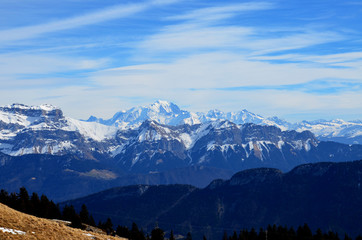 Fototapeta na wymiar Mont Blanc depuis le Semnoz