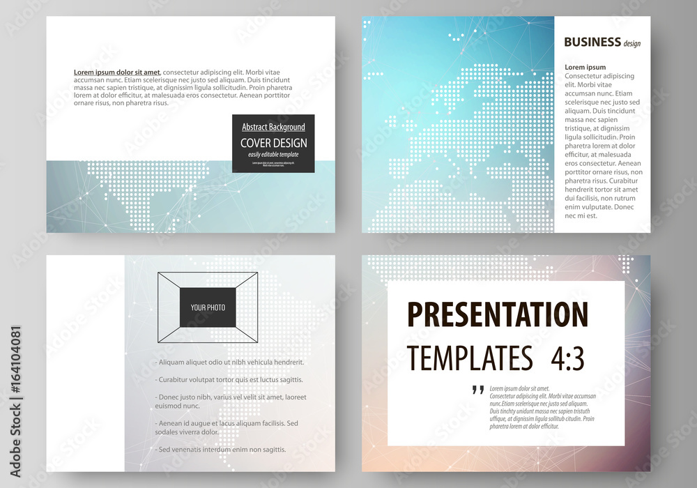 Poster the minimalistic abstract vector illustration of the editable layout of the presentation slides desi