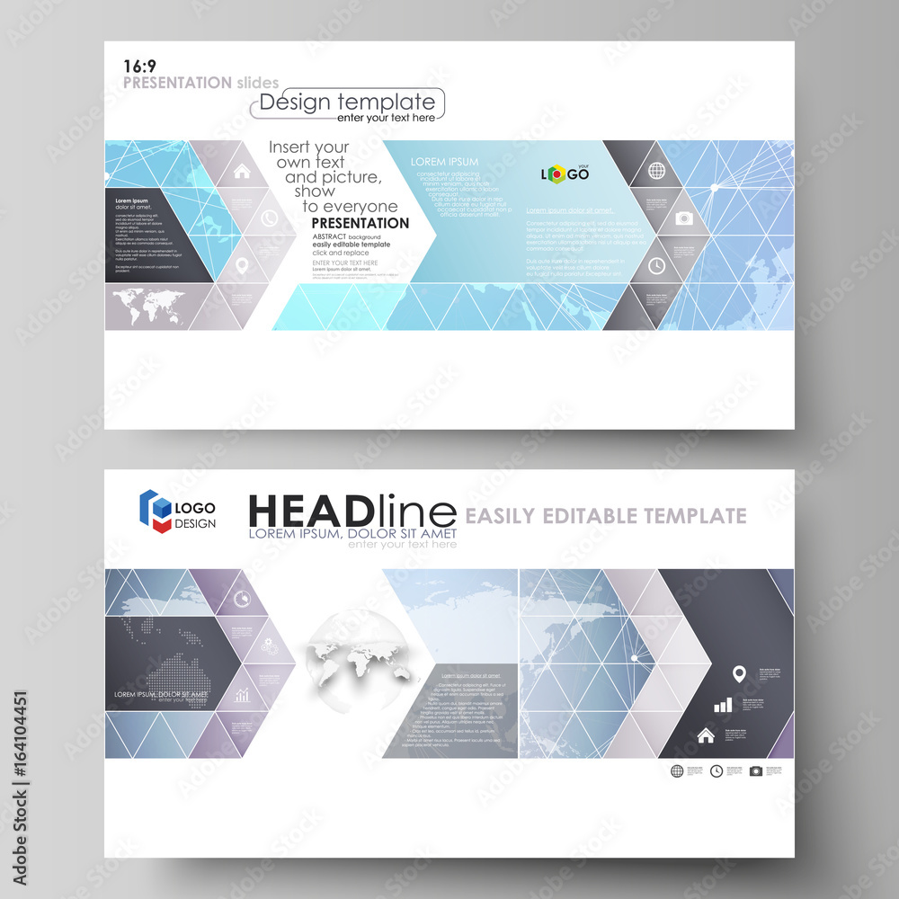 Poster the minimalistic abstract vector illustration of editable layout of high definition presentation sli