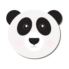 Isolated cute panda face on a white background, Vector illustration