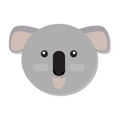 Isolated cute koala face on a white background, Vector illustration