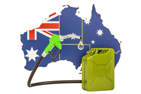 Production And Trade Of Petrol In Australia, Concept. 3D Rendering