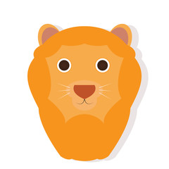 Isolated cute lion face on a white background, Vector illustration