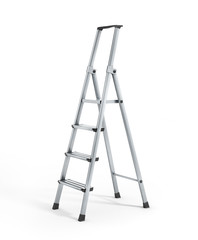 Empty construction metal ladder on a white background. 3d illustration © sveta