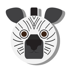 Isolated cute zebra face on a white background, Vector illustration