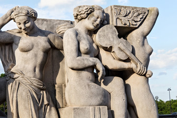 Sculpture under the title - La joie de vivre. The work of the sculptor Leon-Ernest Drivier was made...