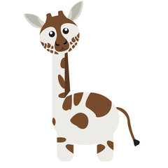 Isolated cute giraffe on a white background, Vector illustration