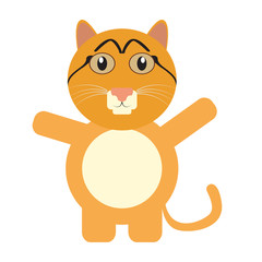 Isolated cute cat on a white background, Vector illustration