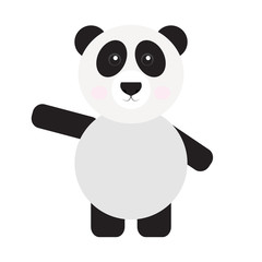 Isolated cute panda on a white background, Vector illustration