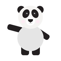 Naklejka premium Isolated cute panda on a white background, Vector illustration