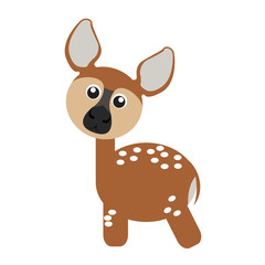 Isolated cute deer on a white background, Vector illustration