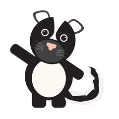 Isolated cute skunk on a white background, Vector illustration