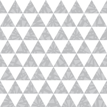 Vector silver grey triangle textured seamless repeat pattern background. Perfect for modern fabric, wallpaper, wrapping, stationery, home decor projects.