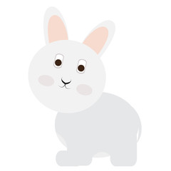 Isolated cute rabbit on a white background, Vector illustration