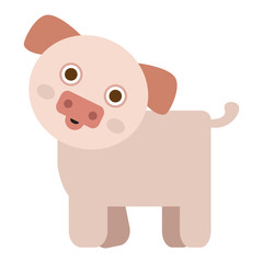 Isolated cute pig on a white background, Vector illustration