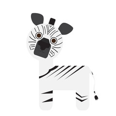Fototapeta na wymiar Isolated cute zebra on a white background, Vector illustration
