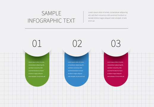 Three Section Overlapping Shapes Infographic Layout