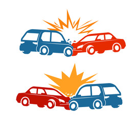 Car crash, traffic accident icon. Vector illustration