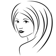 Abstract attractive young women portrait