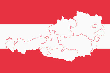 Vector illustration of Austria flag map